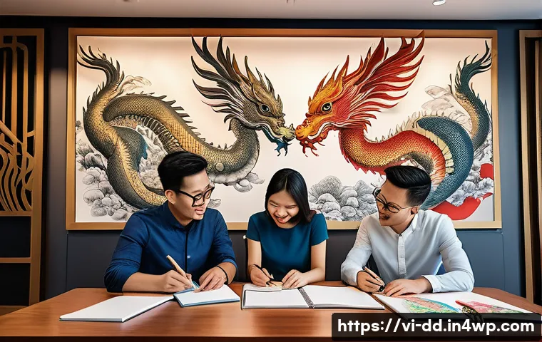 신화적 사고로 문제 해결하기 - A dynamic modern office scene featuring a diverse team of Vietnamese professionals engaging in a cre...