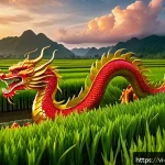 Home 19 신화적 사고를 통한 타인 이해하기 - A majestic Vietnamese dragon depicted in vibrant traditional colors of red and gold, symbolizing str...